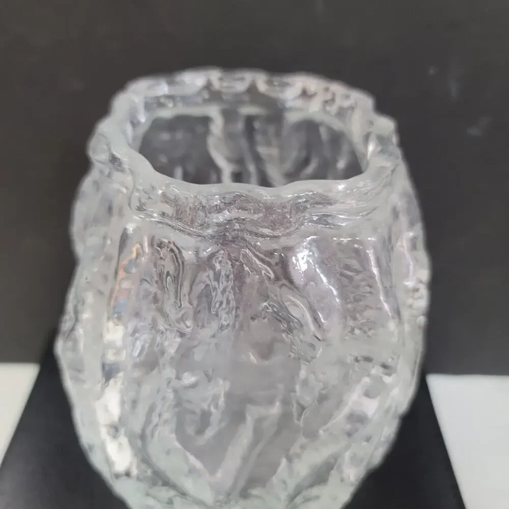 Vintage Ingrid Glashutte Ice block MCM vase 5.5